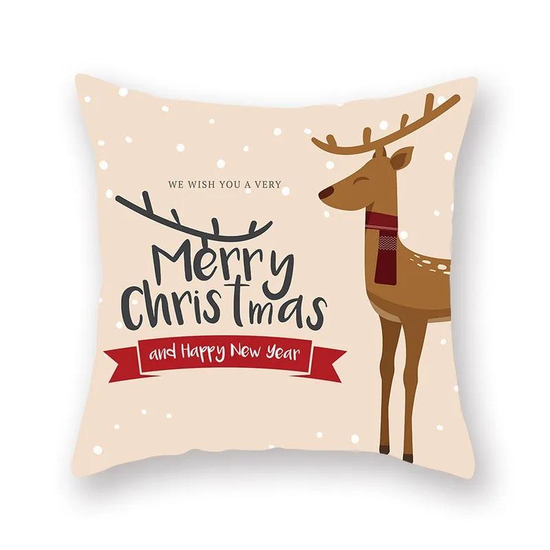 Christmas Themed Pillowcases Car Accessories Office Santa Claus Living Room Sofa Home Pillowcases
