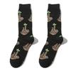 1 Pair Unisex Socks Cartoon Cute Sloth Print Breathable Middle Tube Socks Suit In All Seasons For Daily