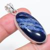 Natural Sodalite Gemstone 925 Sterling Silver Jewelry Pendant 2.05" R8n21
