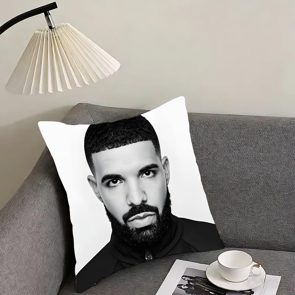 D-Drake Рэпер Наволочка Подушка Ультрамягкая Кожевенная Ткань Облачный Комфорт и Скрытая Молния