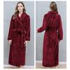 Thickened Extended Bathrobe Coral Velvet Pajamas Nightgown Night-robe for Couple Men Women Homewear