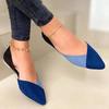 Spring and Summer Footwear Plus Size Pointed Shallow Mouth and One Pedal Casual Flat Bottom Color Matching Shoes Women's Shoes
