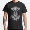 Men Fashion Casual Short Sleeves Thor's Hammer Black Tees Oversized T-shirts