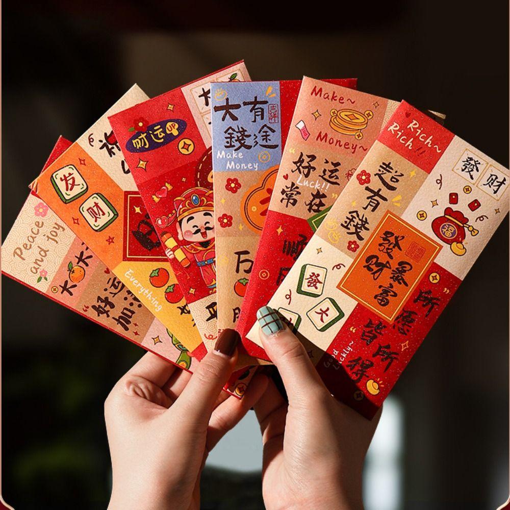 Blessing Chinese Snake Year Red Envelopes Traditional Lucky Money Pockets Party Gifts