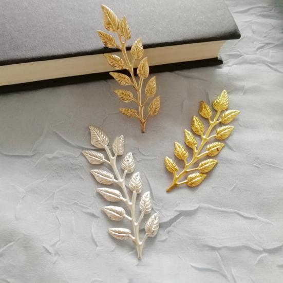 10Pcs Leaf Charm DIY Handmade Craft Golden Color Leaf Copper Charm Sewing Store Supplies