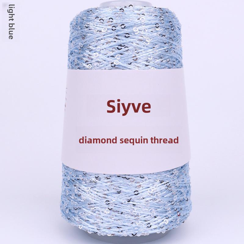 Пряжа с пайетками Siyue 2 мм - шерстяная пряжа ручной работы для проектов своими руками (100г)