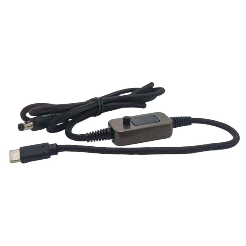 Кабель для быстрой зарядки PD100W USB C - DC5521 5V 9V 12V 15V 20V 5A с регулируемым напряжением и несколькими адаптерами