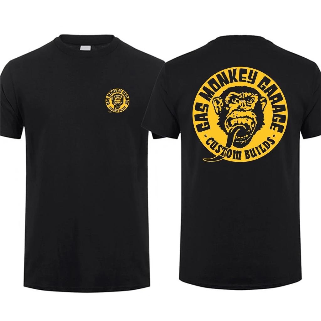 Футболка мужская из хлопка Amazing Tees, повседневная, большого размера, Gas Monkeys Garage Hot Rods Circle Logo Limited, двухсторонняя футболка, мужские футболки