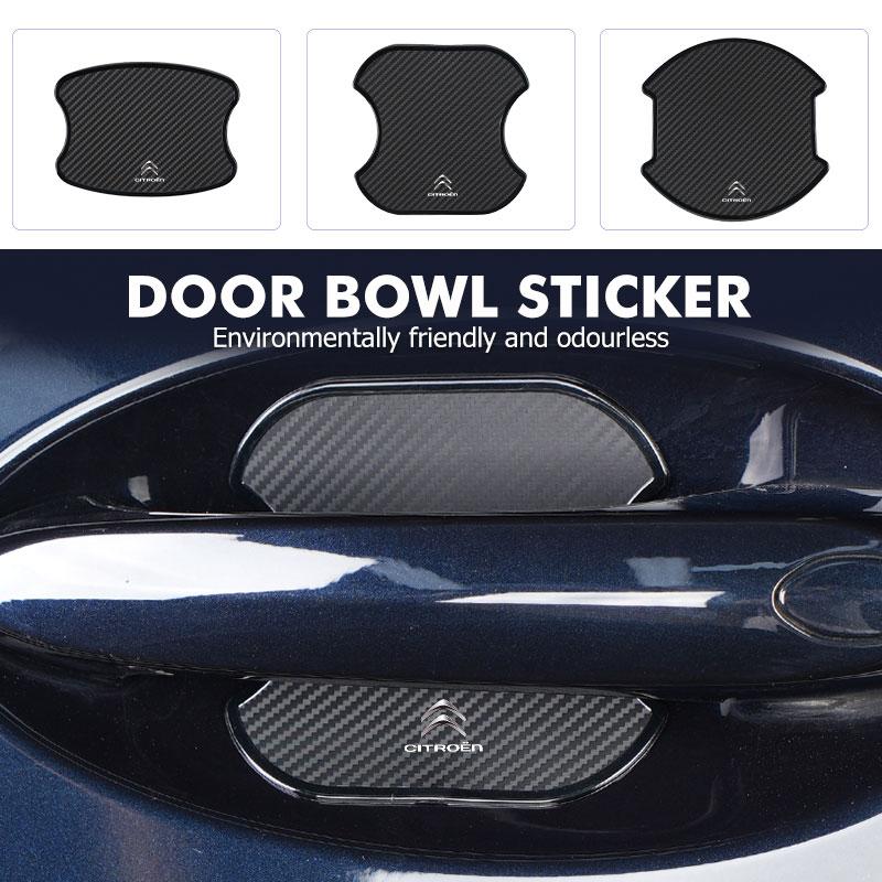 4pcs Car Door Handle Bowl Sticker Protector Anti-collision Strip For Citroen C4 C3 C5 C1 C2 C6 VTS C4L DS3 DS4 DS5 Grand ajx256