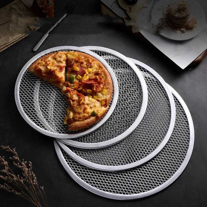 6-14 дюймов противень для выпечки пиццы сетчатый круглый алюминиевый противень для выпечки пиццы самодельная антипригарная форма духовка полая сетка для выпечки пирогов инструмент