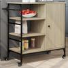 VidaXL Kitchen Trolley, Shelf with Wheels, Service Cart, Indoor Living Room Bathroom Storage Furniture, Oak 842387