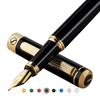 Scriveiner Luxury Fountain Pen Stunning Black Lacquer 24K Gold Finis - Pen,