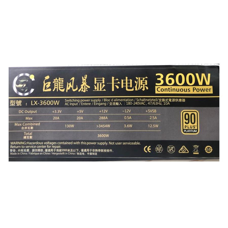 Блок питания ATX 3600 Вт для майнеров биткоина, блок питания для ПК, 12 карт для майнинг-фермы, 90% высокая эффективность, 180-240 В, pico psu для майнинга BTC ETC