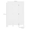 Wooden Room Divider Folding 3 Panel Interior Partition Screen 120 X 170 Cm White