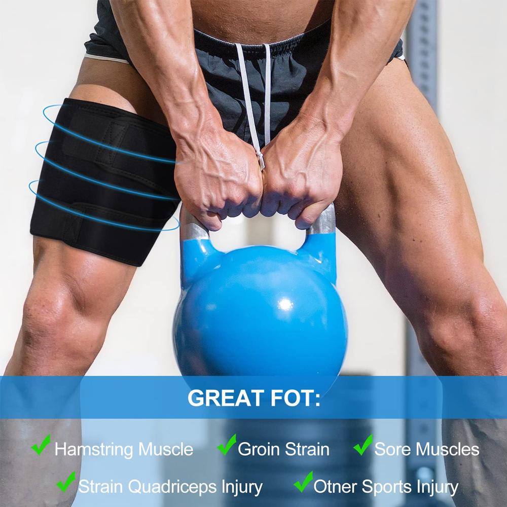 1 шт., бандаж для бедра, поддержка подколенного сухожилия, компрессионный рукав, триммер для вытянутых подколенных сухожилий, растяжений мышц, растяжений четырехглавой мышцы