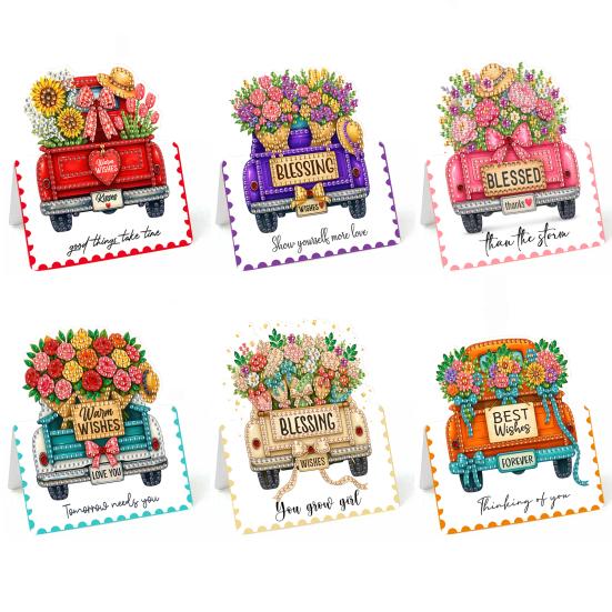 Набор для рисования стразами своими руками, 6 шт., поздравительная открытка с гномом на день рождения, 5D-искусство стразами, открытки на день рождения для взрослых, детей, подарки на годовщину, праздник