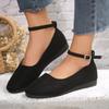 Flats Flat Buckle Shoes for Women 2024 Summer Breathable Soft Loafers Woman Lightweight Slip On Casual Shoes Plus-size 36-43