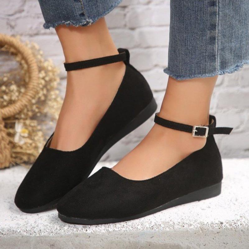 Flats Flat Buckle Shoes for Women 2024 Summer Breathable Soft Loafers Woman Lightweight Slip On Casual Shoes Plus-size 36-43