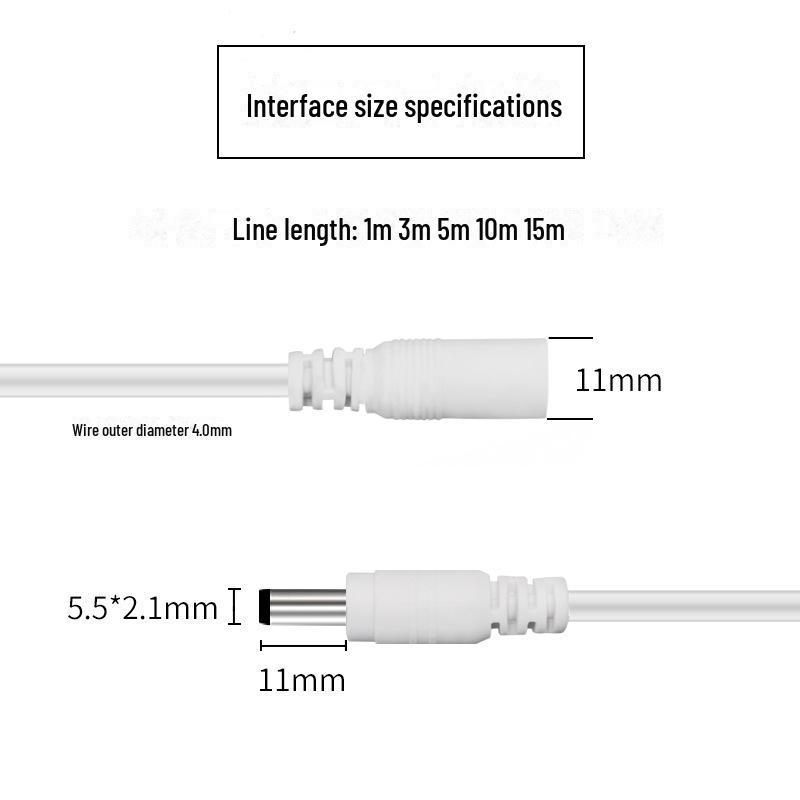 Полностью медный удлинитель питания 12 В постоянного тока 5,5x2,1 мм «папа-мама» для солнечной камеры наблюдения