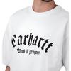 Carhartt WIP Мужская футболка с принтом букв, круглым вырезом, приталенного кроя, прямого силуэта, с короткими рукавами, Белый I032875-00A-XX