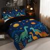 3Pcs Cartoon Dinosaur Pattern Printed Bedding Set, 1*Quilt Cover+2*Pillowcase, Suitable For King Bed, Single Bed For All Seasons