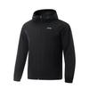 Fitness Series Solid Color Zip-Up Hooded Comfortable Breathable Versatile Sports Jacket Men Jacket Black AFDV067-1