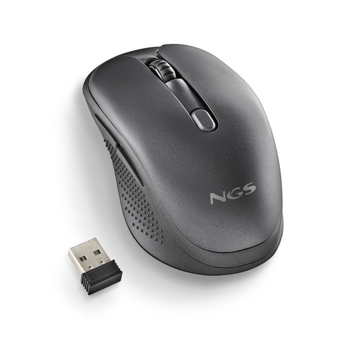 NGS EVO PEEP: Souris laser rechargeable avec connexion sans fil multimode. 2.4 GHz+Bluetooth 5.0+Bluetooth 5.1. Silencieuse. DPI: 12