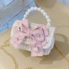 Женская Сумка Рюкзак Детская Сумка с Жемчугом и Бантом Милая Сумка-Мессенджер на Плечо Детский Кошелек для Монет Конфетная Сумка Кошелек Сумки с Клапаном на Цепочке