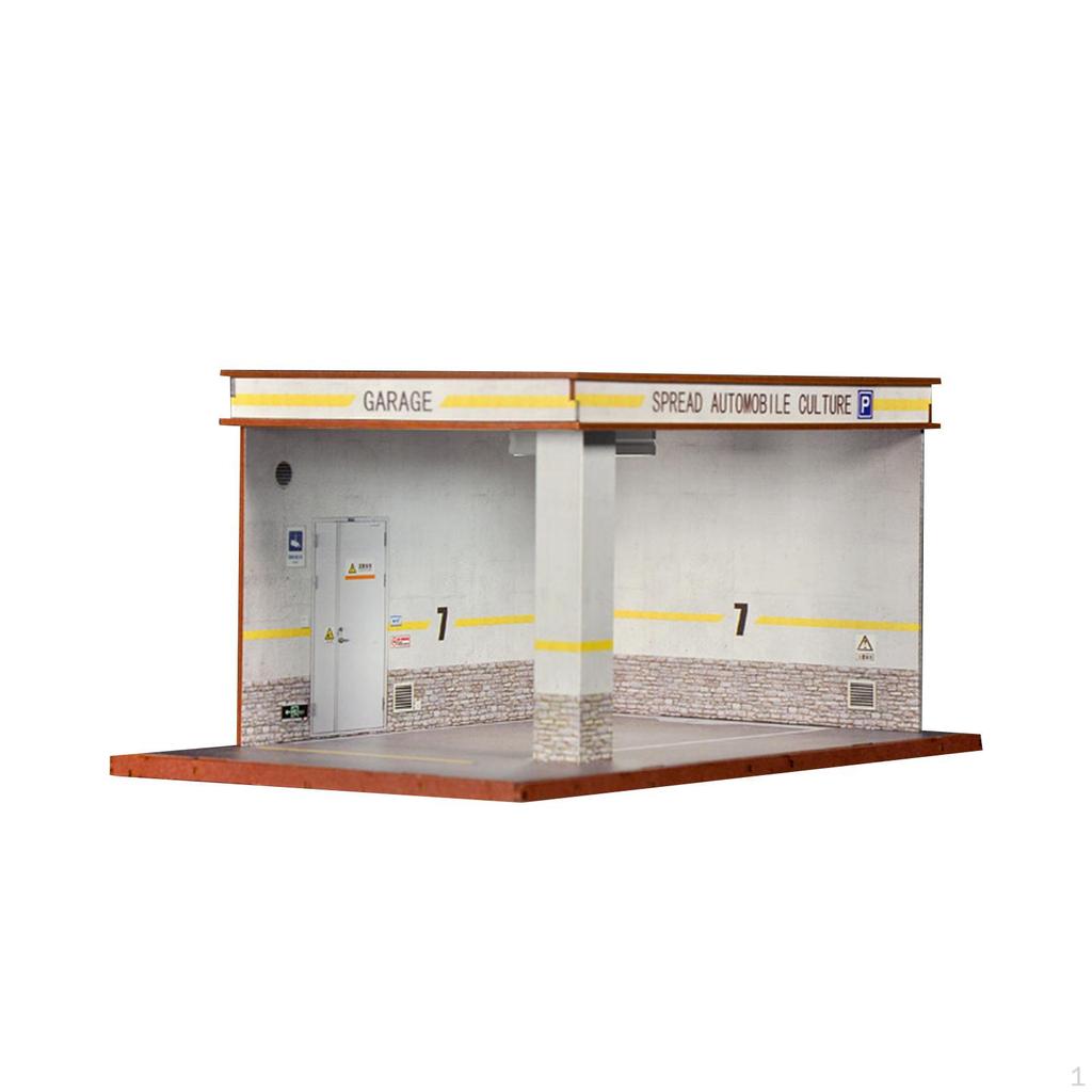 1/32 Diorama Car Parking Display Cabinet And LED Lighting Organizer, Simulation Die-Cast Garage,