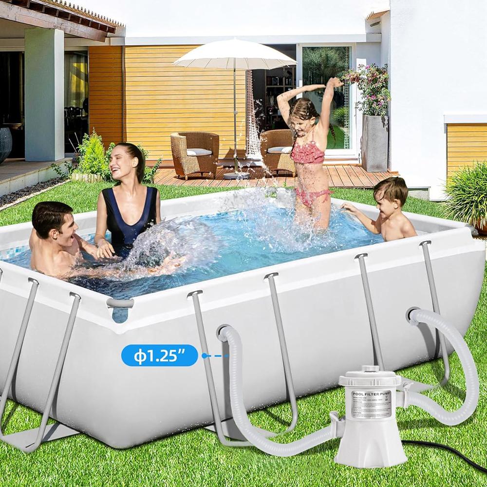 Насос для фильтра бассейна 330 галлонов в час Электрический водяной насос для надувного бассейна с 2 картриджами для фильтра бассейна Насосы для бассейна Наземный Маленький Насос для фильтра бассейна