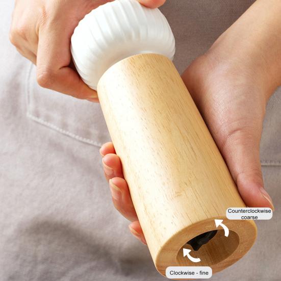 Деревянная мельница для перца Yousheng, ручная мельница для соли и перца, регулируемая крупнозернистая мельница, многоразовая мельница для соли и перца с керамической крышкой