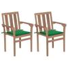 Day and Night - Day and Night Garden Chairs 2 Units with Green Teak Wood Cushions