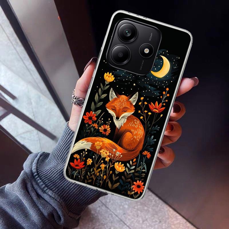 Animal Fox Phone Case For Xiaomi Redmi Note 10 11 12 13 14 15 Pro Plus 11S 12S 14S 11T 11E 10S Soft TPU Back Cover Redmi Note 14