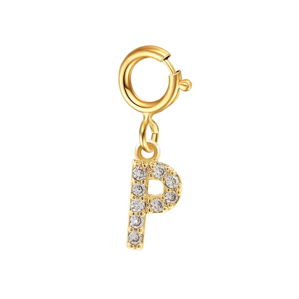 Подвеска с первой буквой алфавита, шармы с буквами из циркония для изготовления циркониевого ожерелья, серег, брелока из циркония, DIY аксессуары