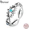 925 Sterling Silver Hollow Design Shining Demon Eye Ring for Women Cool Band Ring Size 6 7 8 Women Statement Jewelry Gift