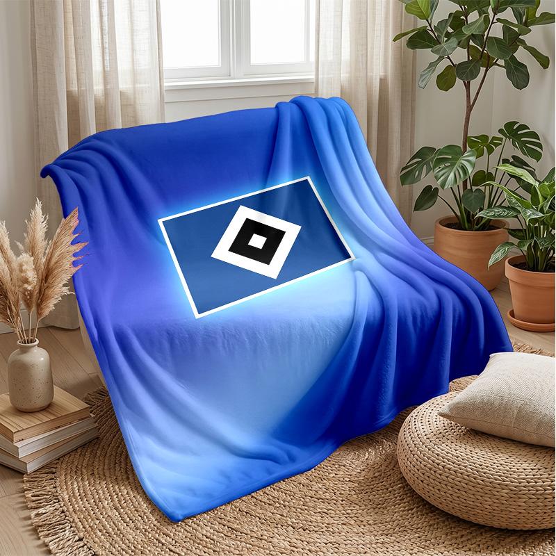Hamburger SV Football Print Flannel Blanket, Soft Warm Lightweight Throw Blanket for Sofa Bed Camping