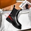 Mona Height-Boosting Women's Mid-Calf Chelsea Boots - British Style, Thick-Soled, Plus Velvet