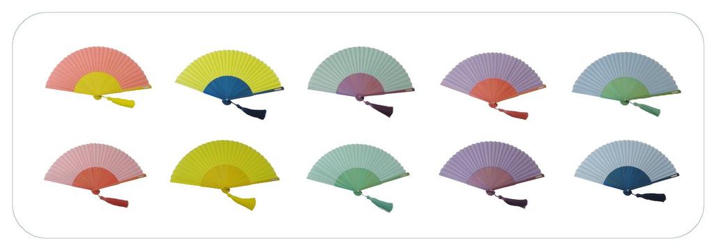 BOUDAI Fashion Fan byCOLOR Pink x Yellow Two-Tone