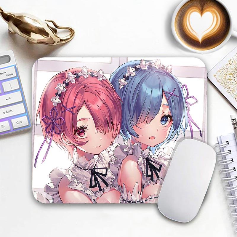 Игровой коврик для мыши R_Rem R_Re Zero, маленький, для геймера, с нескользящим краем, стандартный, компактный, для ПК, с прошивкой, офисный коврик