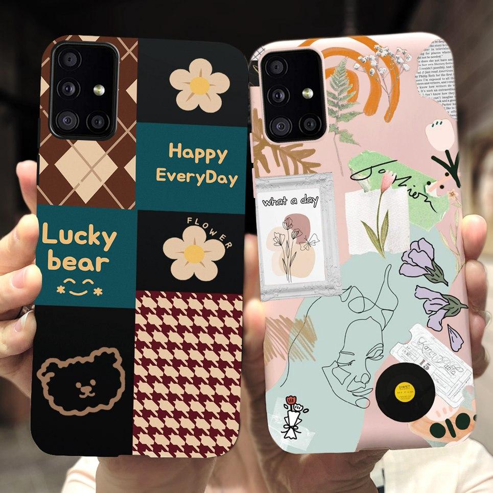 Мягкий Чехол Для Samsung Galaxy M51 M31 M21 Ударопрочный Защитный Чехол-Бампер Samsung M21 M31 M 51 Конфетный Матовый Милый Бампер Чехол