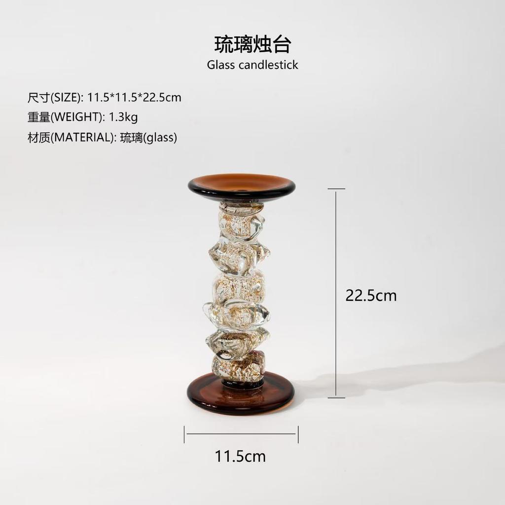 Glass Candle Holder Irregular Transparent Glass Splicing Candelabrum Candlestick Wedding Table Home Decoration Accessories