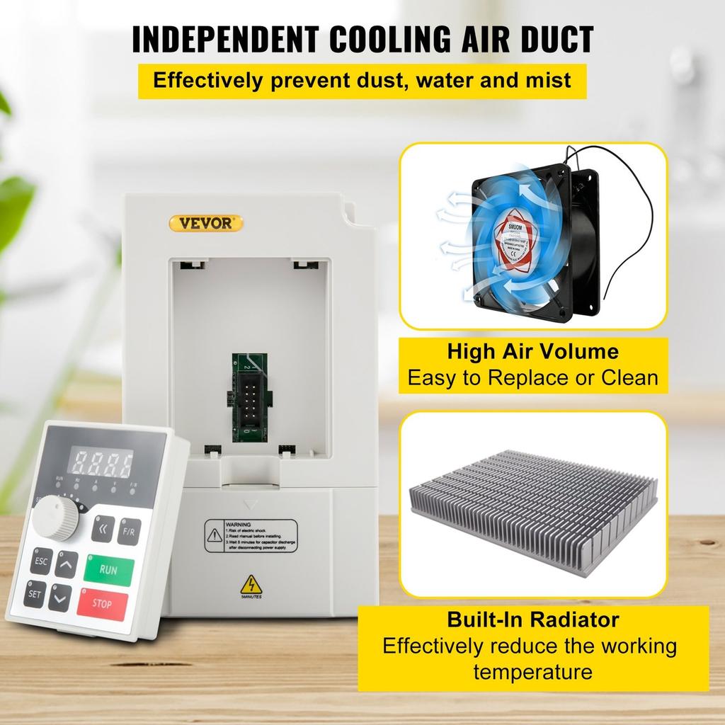 Variable Frequency Drive, AC 220V Input 3KW Variable Frequency CNC Drive Inverter Converter, VFD 4HP 1 or 3 Phase Input, 3 Phase Output, CNC Motor