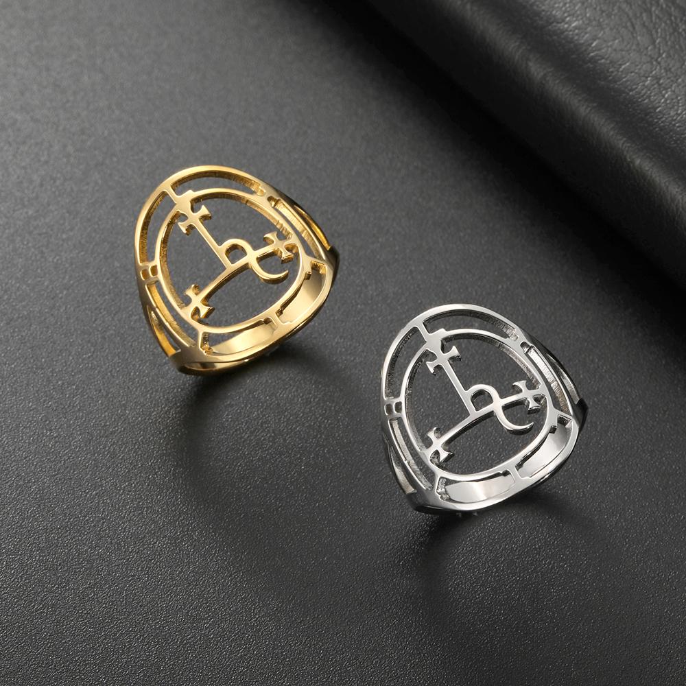Dawapara Классическое Кольцо с Печатью Лилит Тройная Луна Женское Кольцо Нержавеющая Сталь Языческий Викканский Амулет Мифология Ювелирные Изделия