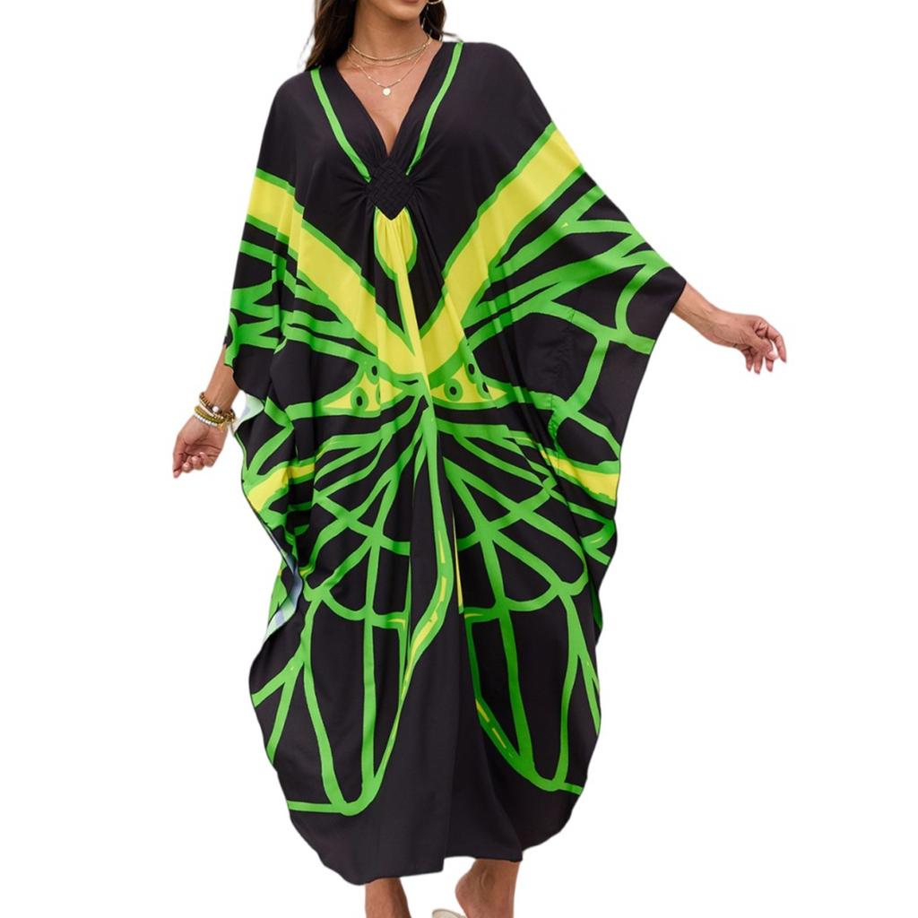 Women's Dress, Colorful Floral Prints, Vacation Loose Robe, Bikini, Sun-protective Smock