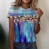 Summer Women's Short Sleeved 3D Digital Printed Casual T-shirt Top