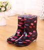 Сапоги из резины с принтом, женские, водонепроницаемые, рабочие, для девочек, нескользящие, противоскользящие, водонепроницаемые, из ПВХ, резиновые сапоги до середины голени, 2024