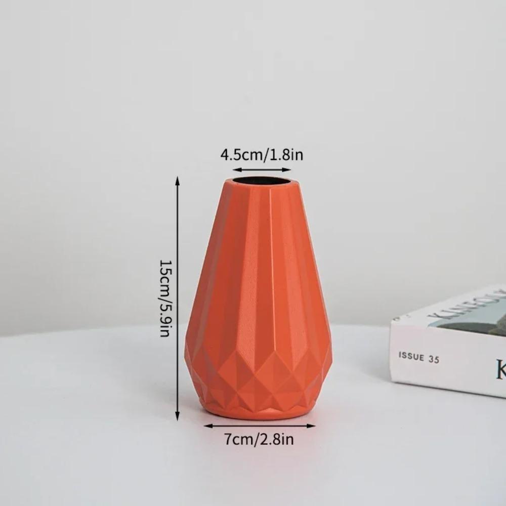 Imitation Ceramic Flower Vase Diamond Shaped Flower Arrangement New Flower Pot Home Decoration