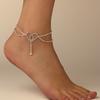 Elegant Sparkly Copper Rhinestone Heart Anklet for Women's Daily and Banquet Wear
