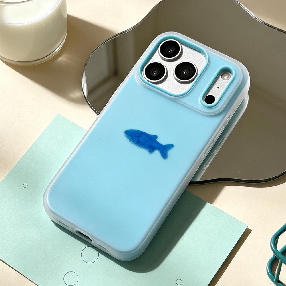 Синяя рыба подходит для чехла Huawei niche iPhone16/17pm apple case матовый чехол для телефона puraxmax для девушек
