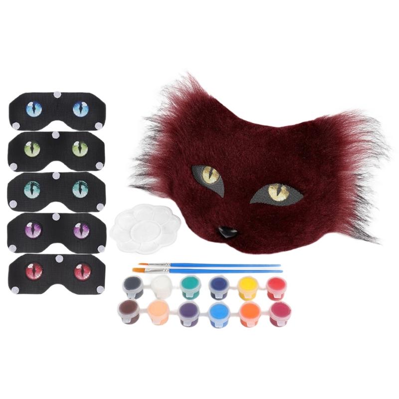 Flexible Mask With Plush Tail DIY Crafting Supply Costume Accessory For Costume And Creative Dressing Up Event